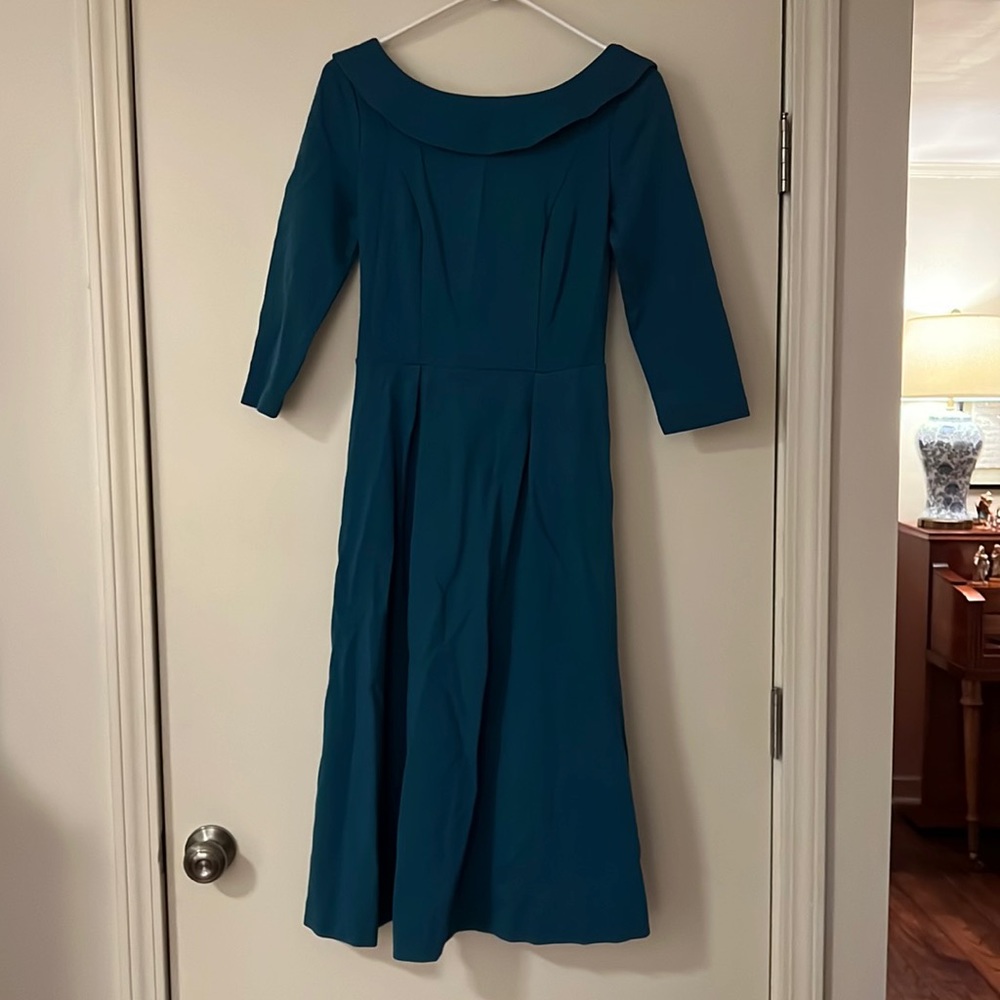 Blue/teal Boden 3/4 Sleeve Dress